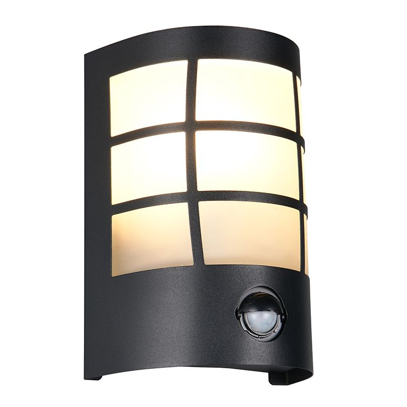 Black outdoor wall light with motion sensor modern, Ratna