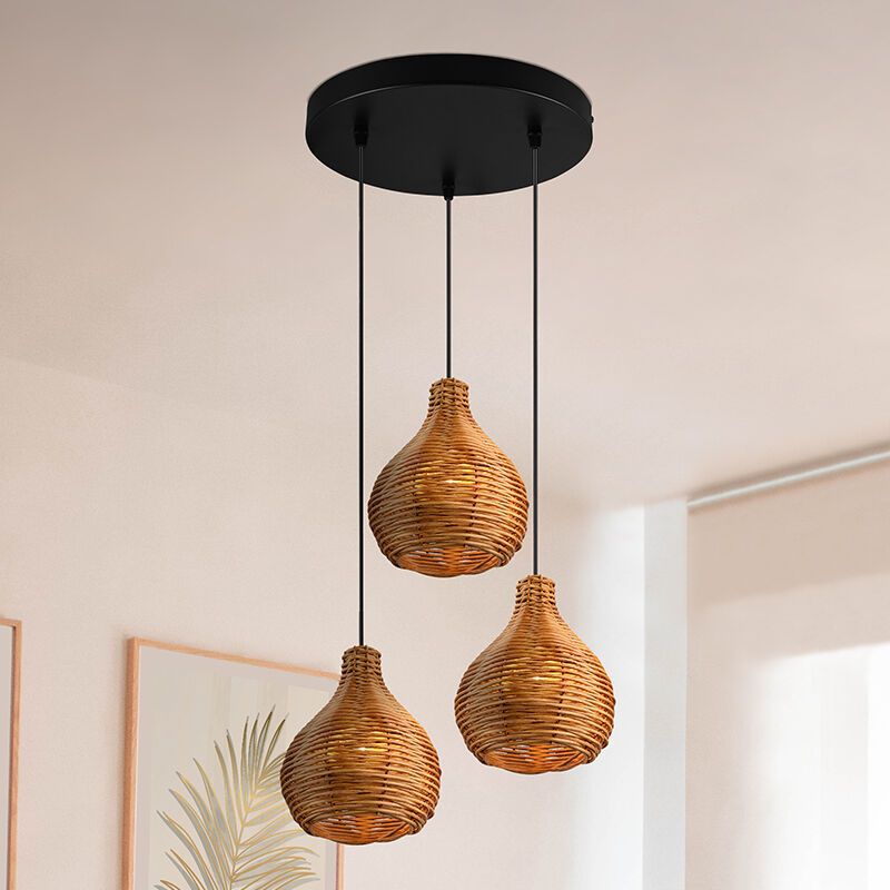Rattan pendant light brown, Annieke
