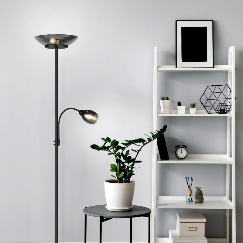 Black floor lamp modern, Larry, with switch Black floor lamp modern, Larry, with switch