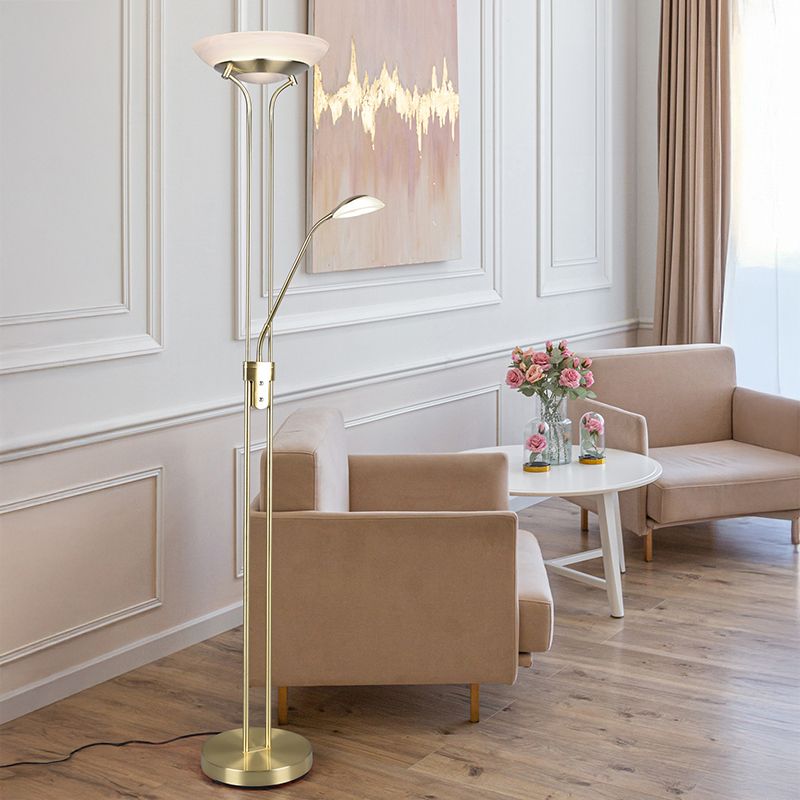 Brass reading floor lamp modern, Fredrika, 27W, 3000K LED, with touch dimmer