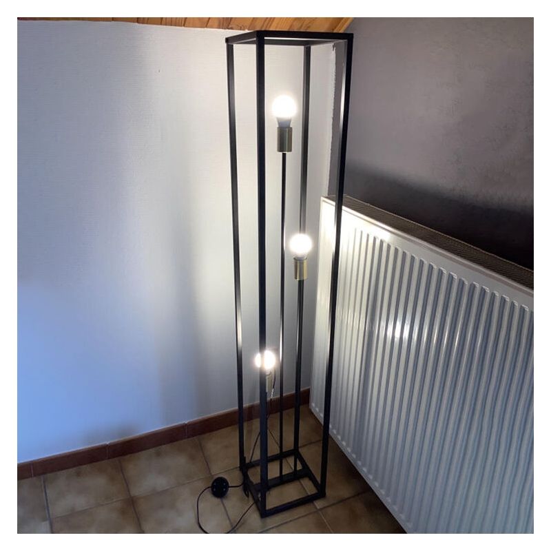 Black floor lamp modern, Fabrice, with switch