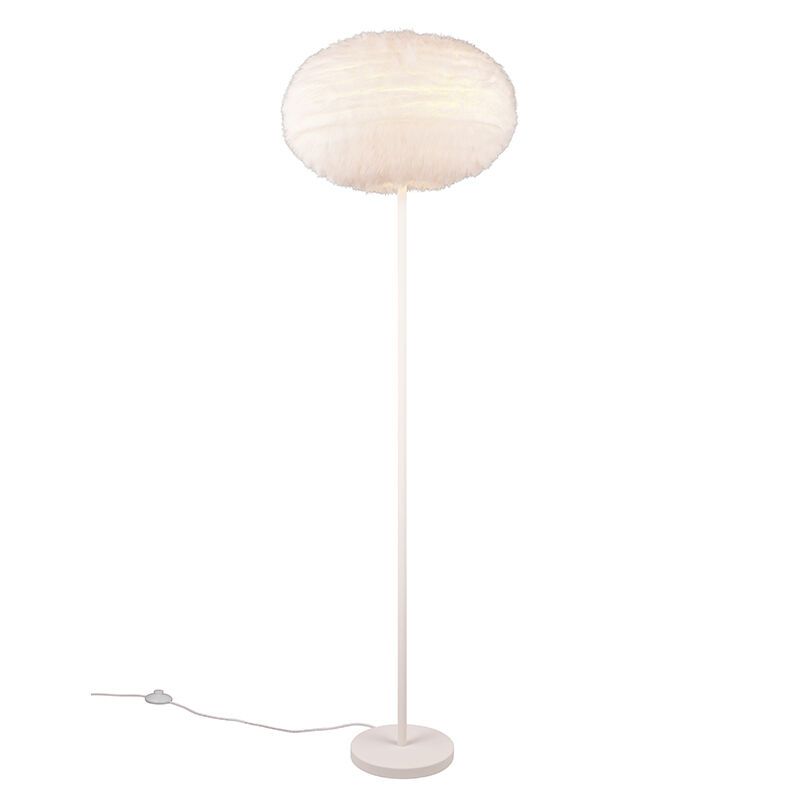 Beige floor lamp fabric, Vijay, with switch