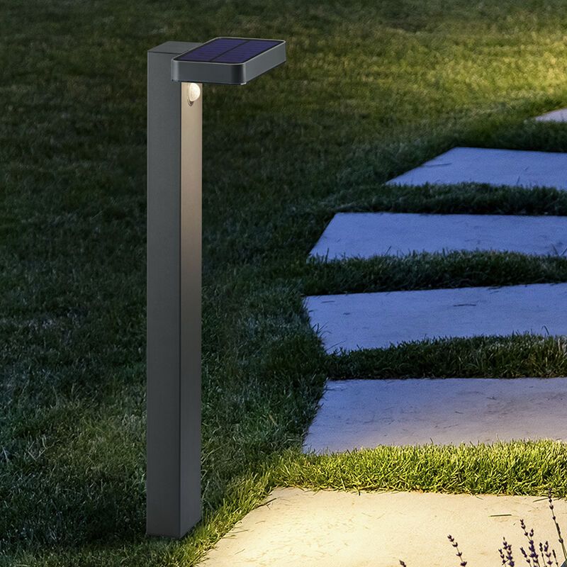 Anthracite outdoor floor lamp with motion sensor modern, Summer, 4,5W, 3000K LED, IP44 Anthracite outdoor floor lamp with motion sensor modern, Summer, 4,5W, 3000K LED, IP44
