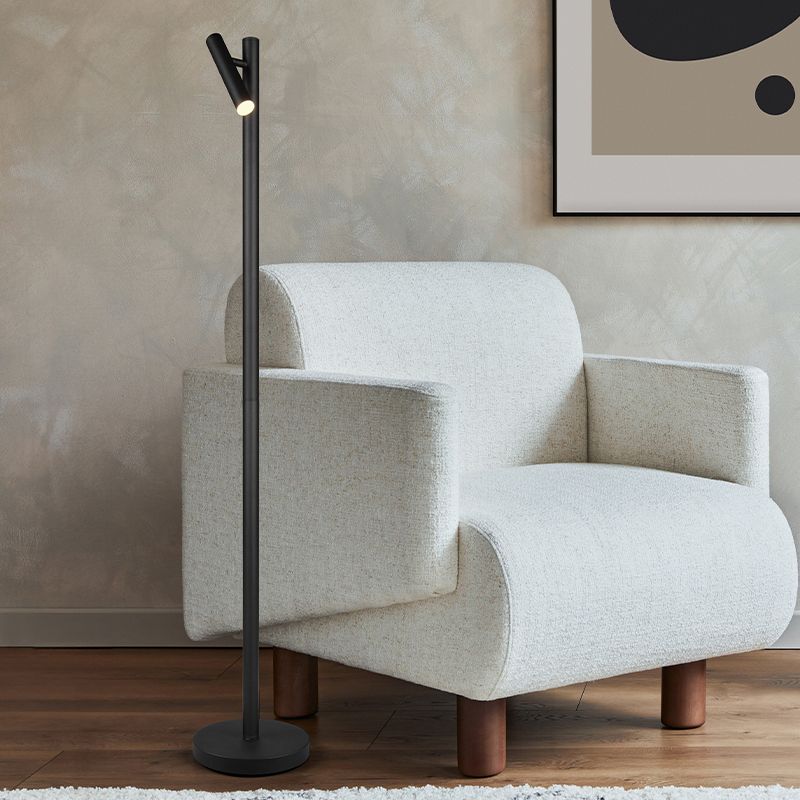 Black rechargeable floor lamp modern, Peniguet, 3W, warm to cold white adjustable LED, with touch dimmer