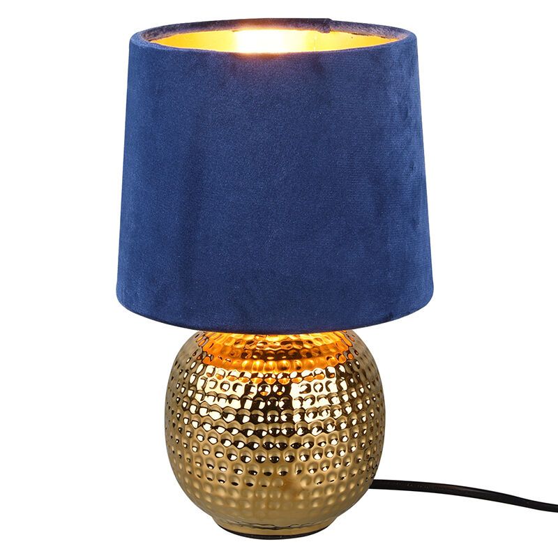 Ceramic table lamp gold, Jorre, with switch