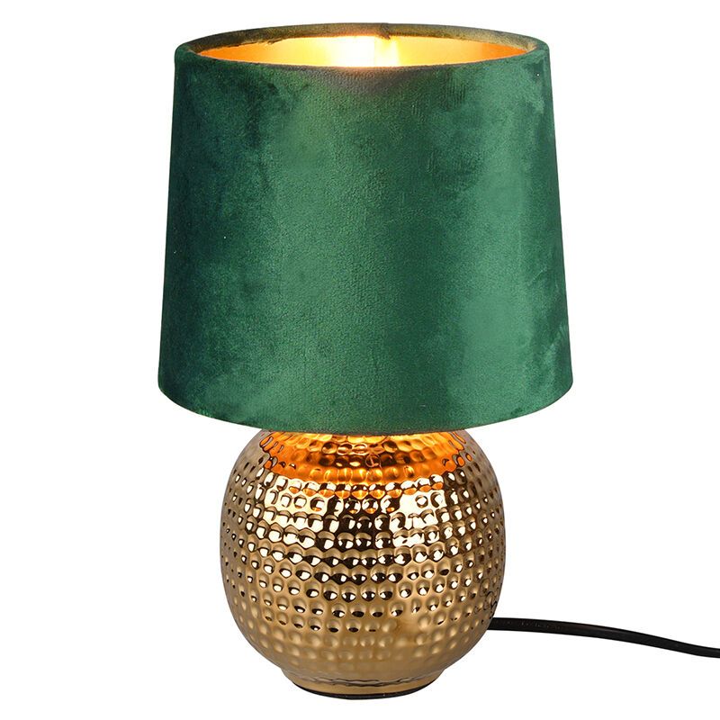 Ceramic table lamp gold, Jorre, with switch