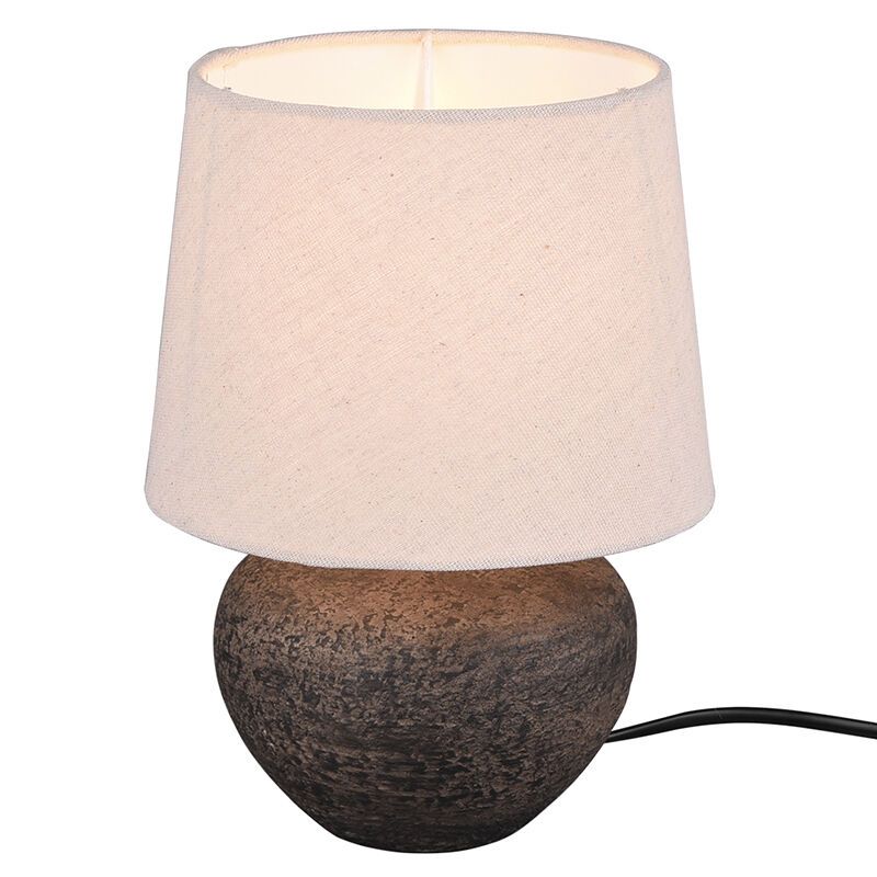 Ceramic table lamp brown, Ulo, with switch