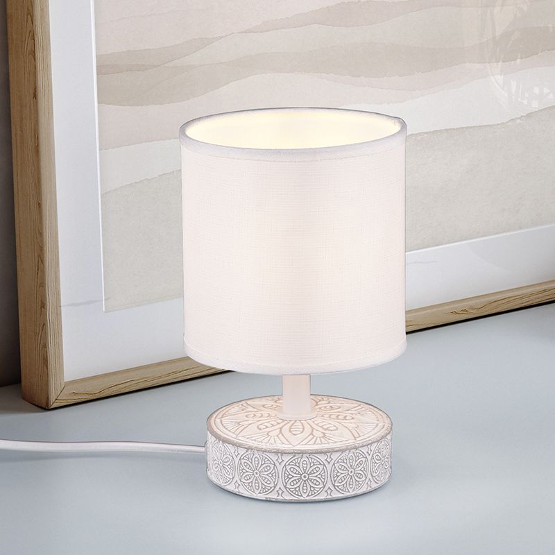 Ceramic table lamp white, Lola, with switch