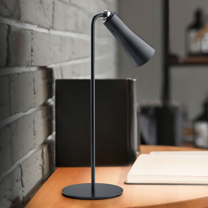 Black table lamp metal, Remko, 2W, 3000K LED, with touch dimmer