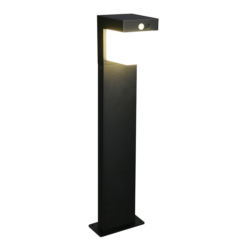 Black solar outdoor floor lamp modern, Kadija, 5,5W, 4000K LED, IP44