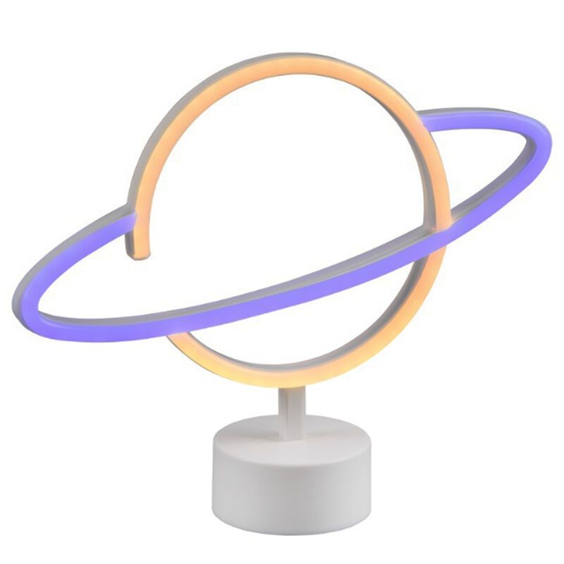 White children's table lamp plastic, Planet, 2W, 3000K LED, with switch White children's table lamp plastic, Planet, 2W, 3000K LED, with switch