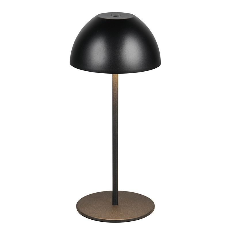 Black rechargeable table lamp plastic, Mikhail, 2W, 3000K LED, IP44, with touch dimmer Black rechargeable table lamp plastic, Mikhail, 2W, 3000K LED, IP44, with touch dimmer