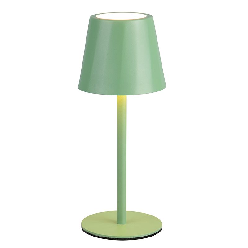 Green rechargeable table lamp metal, Priya, 1,6W, warm to cold white adjustable LED, 3-step dimmable