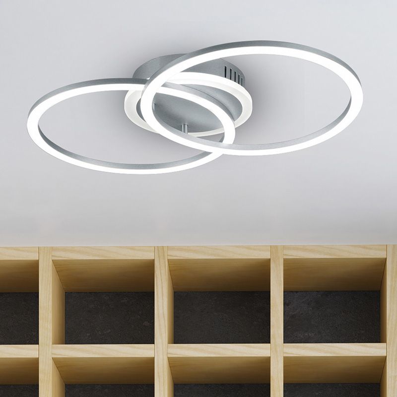 Taupe flush ceiling light modern, Semira, 25W, 3000K LED