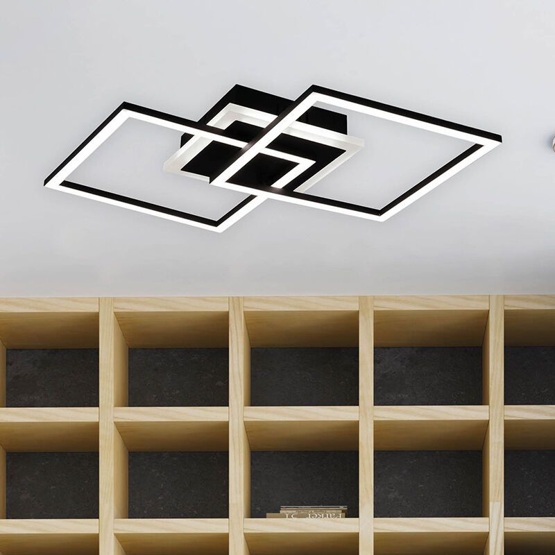 Black flush ceiling light modern, Semira, 25W, 3000K LED