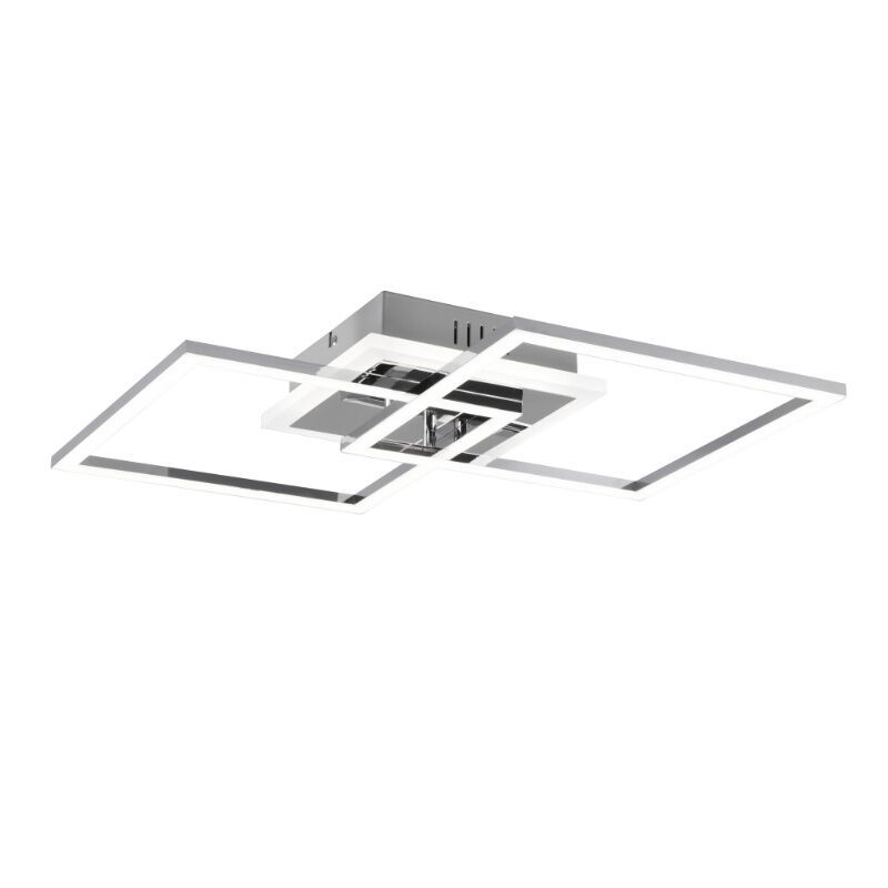 Chrome flush ceiling light modern, Semira, 25W, 4000K LED, 3-step dimmable