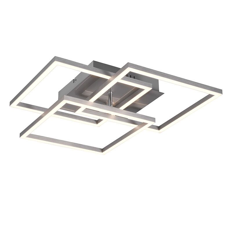 Nickel flush ceiling light modern, Bibiana, 28W, warm to cold white adjustable LED, with remote control Nickel flush ceiling light modern, Bibiana, 28W, warm to cold white adjustable LED, with remote control