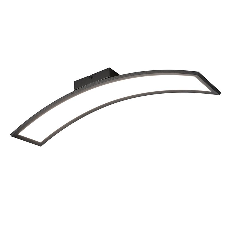 Black flush ceiling light modern, Ruurd, 23W, 3000K LED