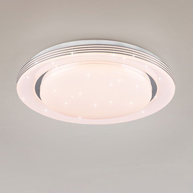 White flush ceiling light modern, Alpha, 18W, warm to cold white adjustable LED, with remote control