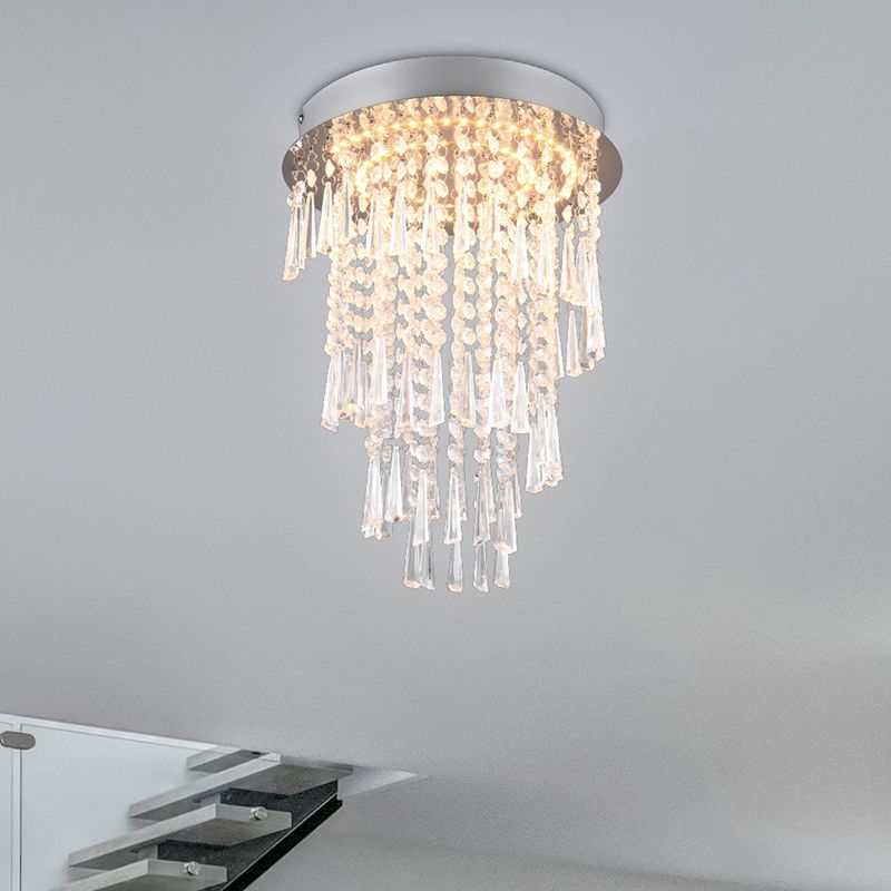 Chrome chandelier design, Sjon, 18W, warm to cold white adjustable LED, 3-step dimmable
