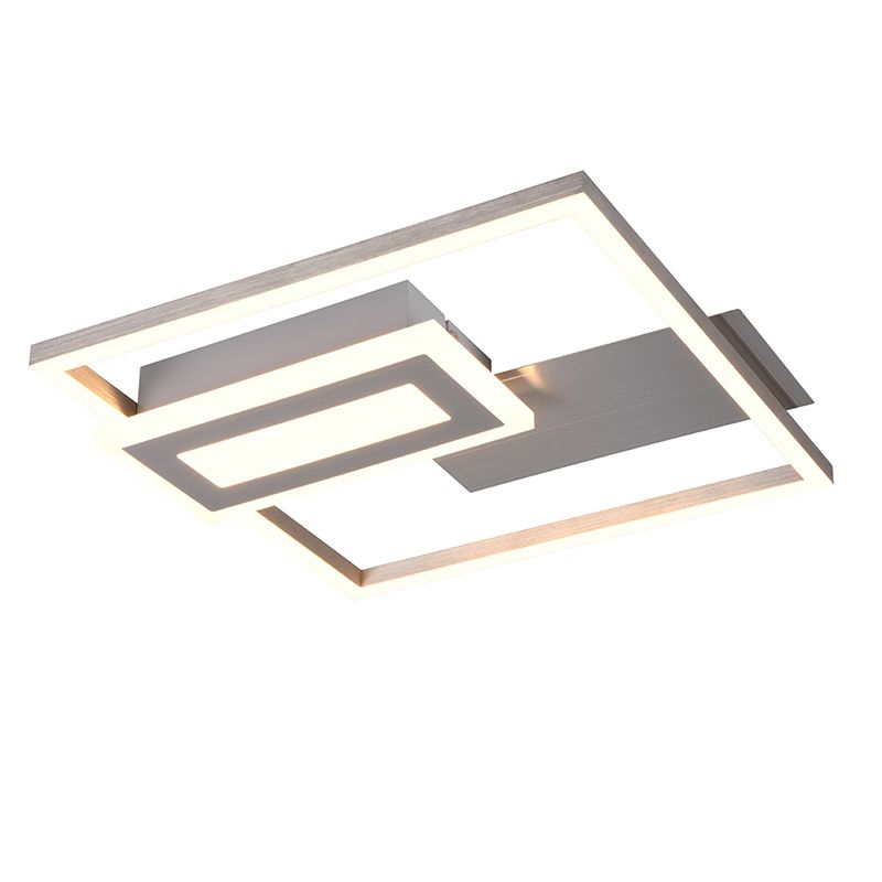 Nickel flush ceiling light design, Shun, 22W, 3000K LED