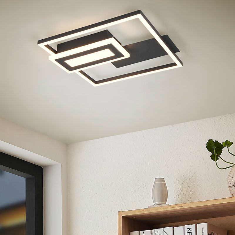 Black flush ceiling light design, Shun, 22W, 3000K LED