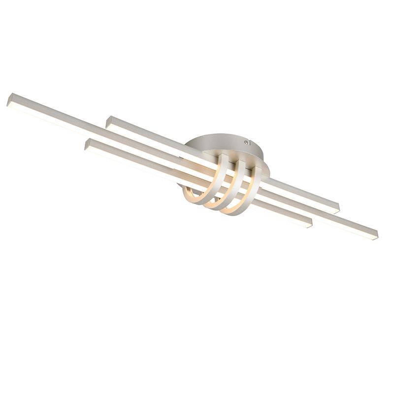 Nickel flush ceiling light modern, Saloua, 20W, 3000K LED, 3-step dimmable