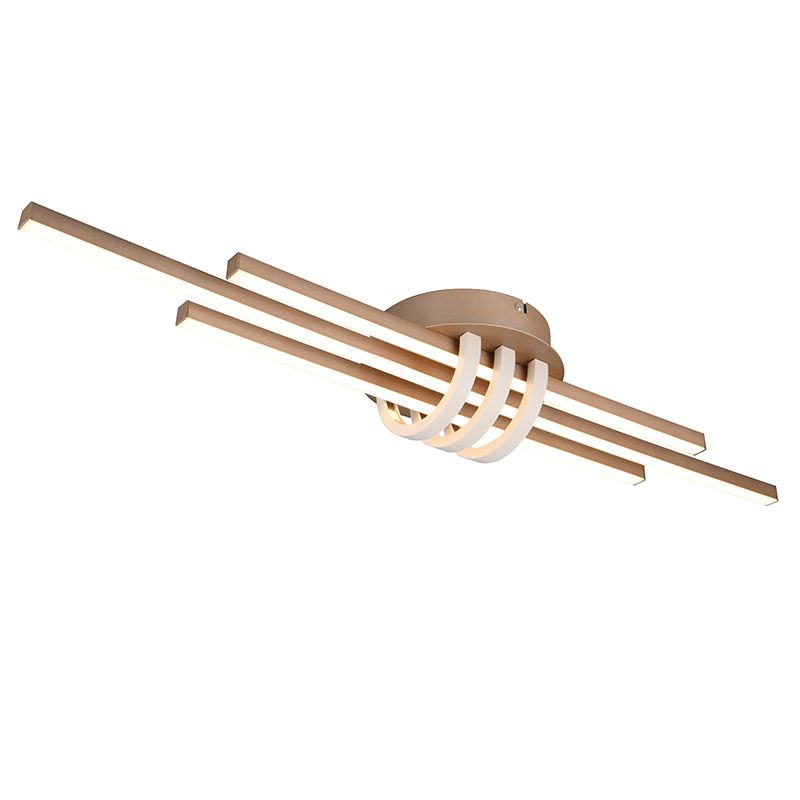 Brown flush ceiling light modern, Saloua, 20W, 3000K LED, 3-step dimmable