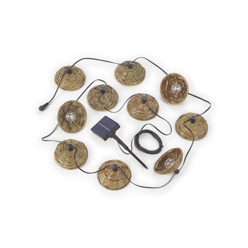 Solar-powered string light, with brown caps, 10 bulbs, 2700K, 0.5W Solar-powered string light, with brown caps, 10 bulbs, 2700K, 0.5W