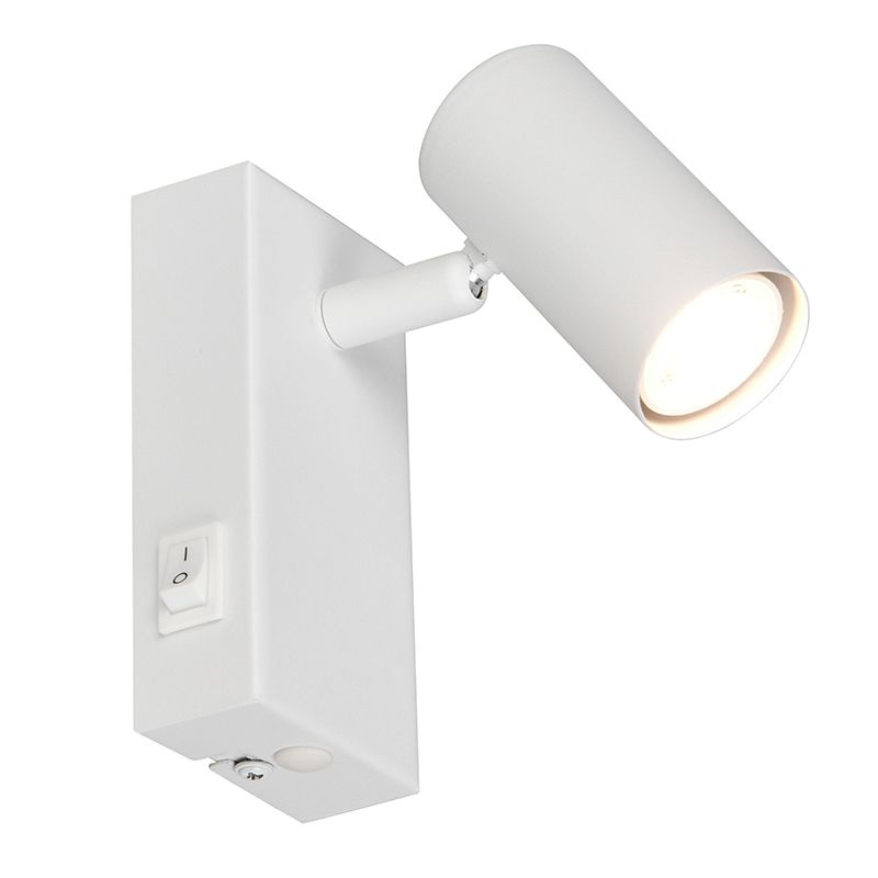 White wall light modern, Suradj, with switch White wall light modern, Suradj, with switch
