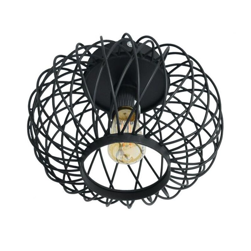 Industrial flush ceiling light black, Asli