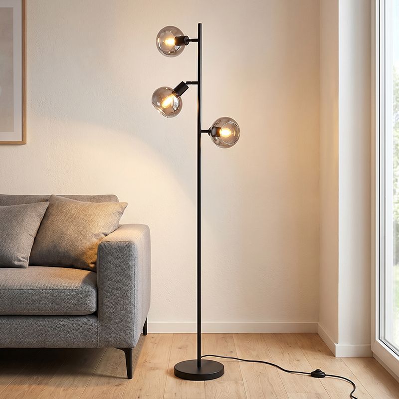 Modern floor lamp grey, Avery, with switch Modern floor lamp grey, Avery, with switch