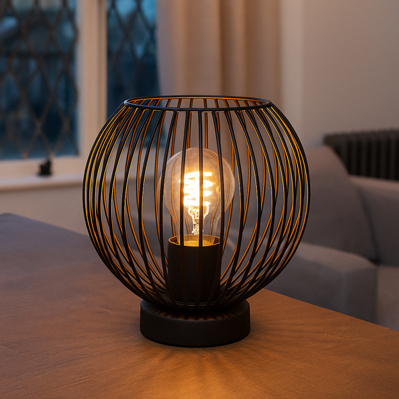Industrial table lamp black, Wiro, with switch