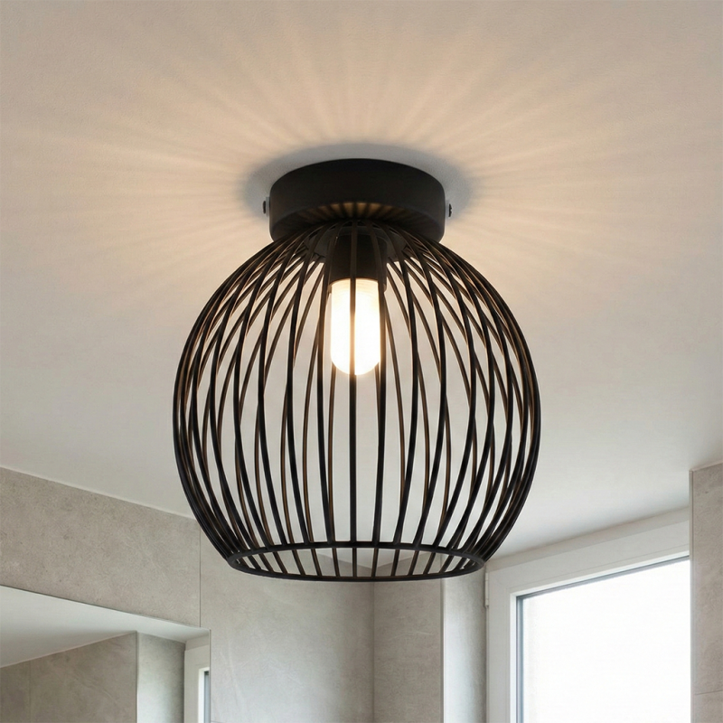 Industrial bathroom ceiling light black, Wiro, IP44 Industrial bathroom ceiling light black, Wiro, IP44