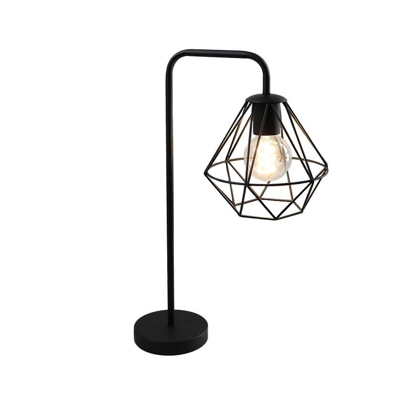 Industrial table lamp black, Jochem, with switch