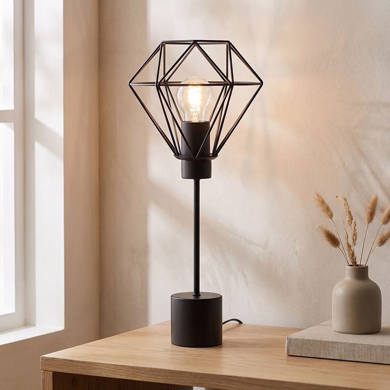 Industrial table lamp black, Jochem, with switch