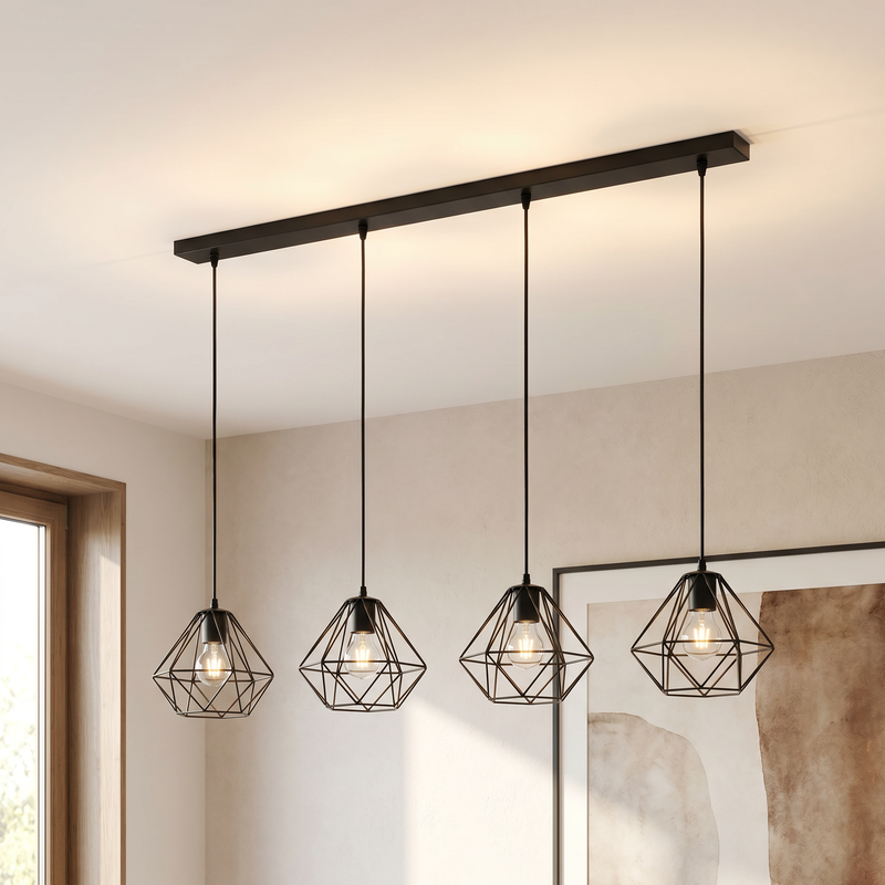 Industrial pendant light black, Jochem