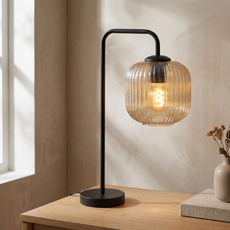 Design table lamp amber, Charlois, with switch