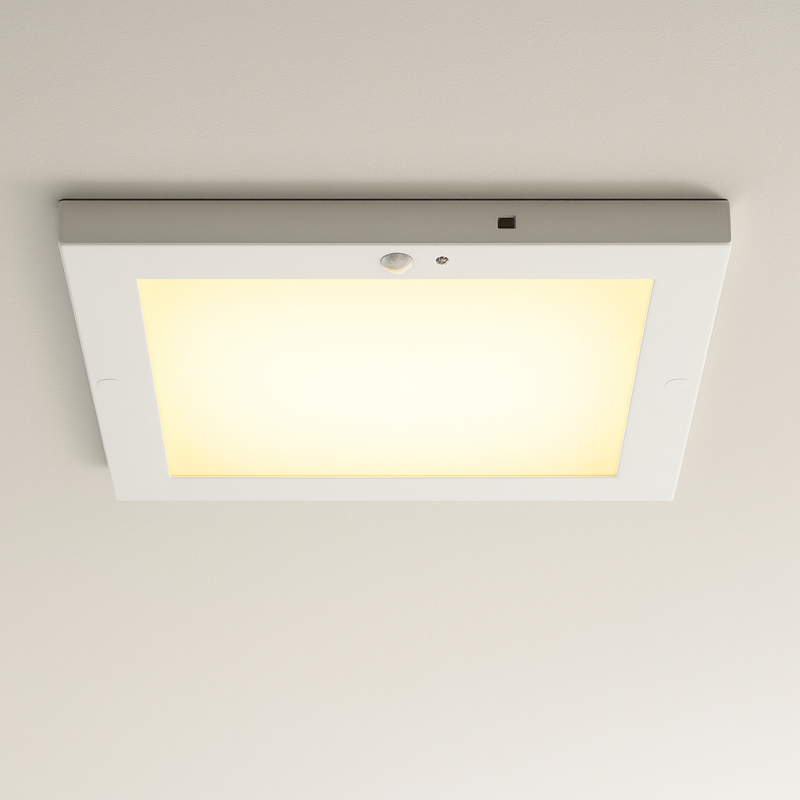 Plastic ceiling light with sensor white, Luan, 20W, 3000K LED Plastic ceiling light with sensor white, Luan, 20W, 3000K LED