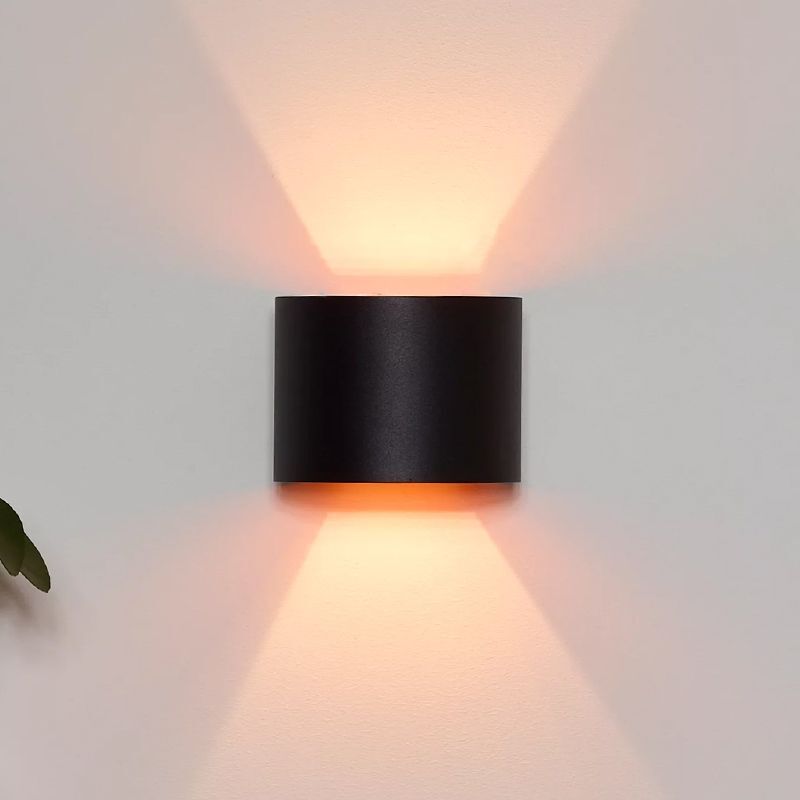 Black up down wall light modern, Axi, 6W, 2700K LED, IP54 | Lampgiant