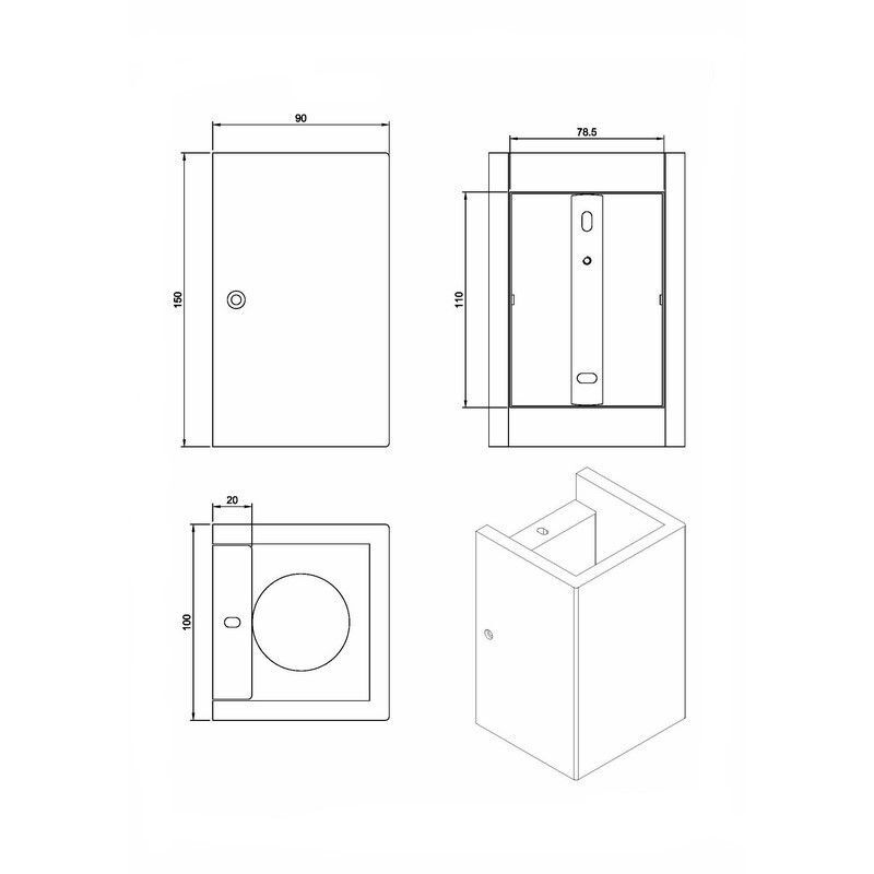 Concrete up down wall light grey, Logan Lampgiant