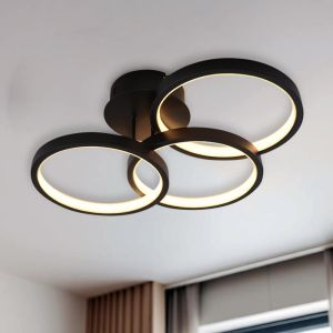 Modern ceiling light black, Giorgio, 30W, 2700K LED, 3-step dimmable