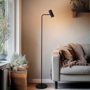 Modern floor lamp black, Carlos, with switch