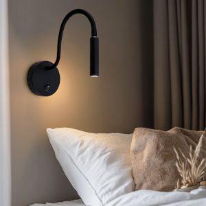 Modern bedside lamp black, Fiona, with switch