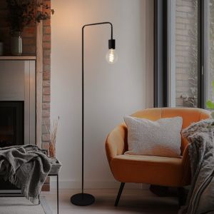 Modern floor lamp black, Carlos, with switch