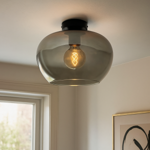 Design ceiling light grey, Vidro