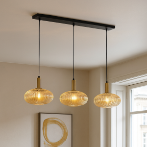 Retro pendant light amber, Charlois