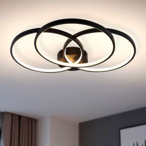 Design flush ceiling light black, Giorgio, 42W, 3000K LED