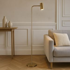 Modern floor lamp brass, Carlos, with switch