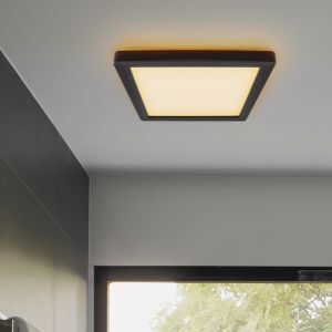 Plastic bathroom ceiling light black, Shivani, 8W, 3000K LED, IP44